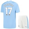 Conjunto (Camiseta+Pantalón Corto) Manchester City 2023-24 K. De Bruyne 17 Primera Equipación - Niño